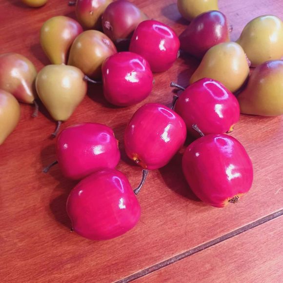 Artificial Pears And Apples Decor 29 Pieces 2-2.5 Inches - Picture 2 of 5